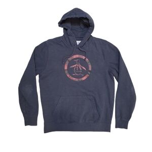 Original Penguin Men’s Small Charcoal Buffalo‎ Red Plaid Pullover Hoodie Medium